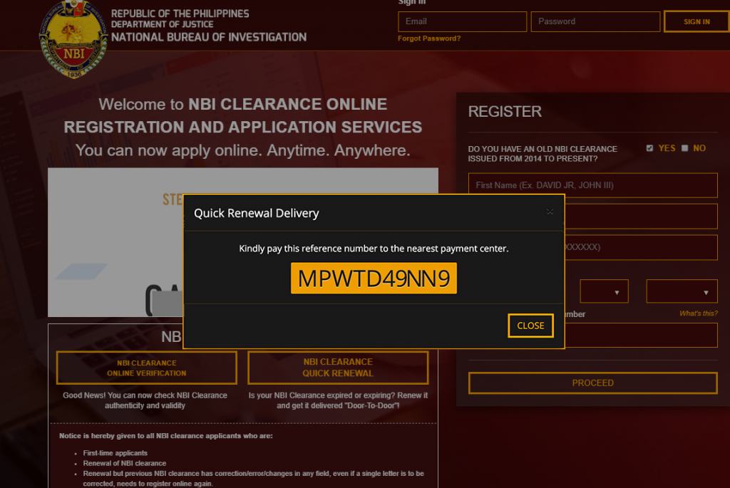 nbi clearance reference number 